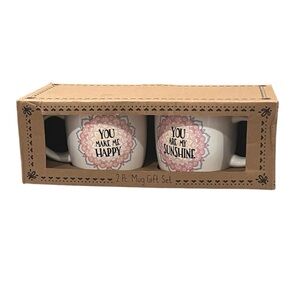 Francesca’s 2 Peice Mug Set ‘You are My Sunshine You Make Me Happy’